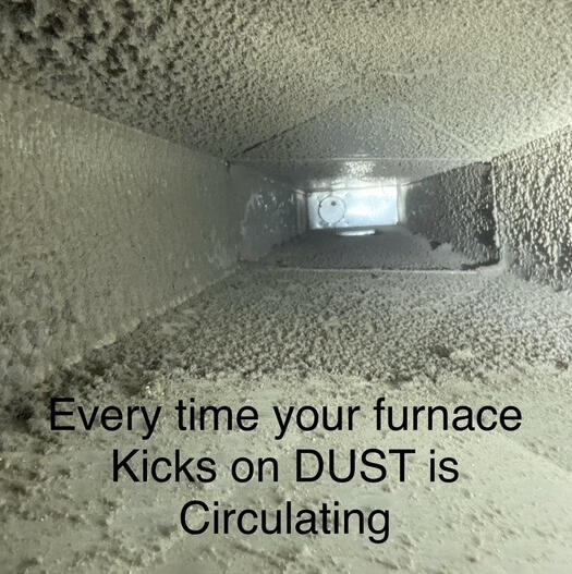 Every time your furnace kicks on dust is circulating through your house.